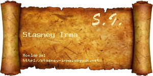 Stasney Irma névjegykártya