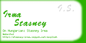 irma stasney business card